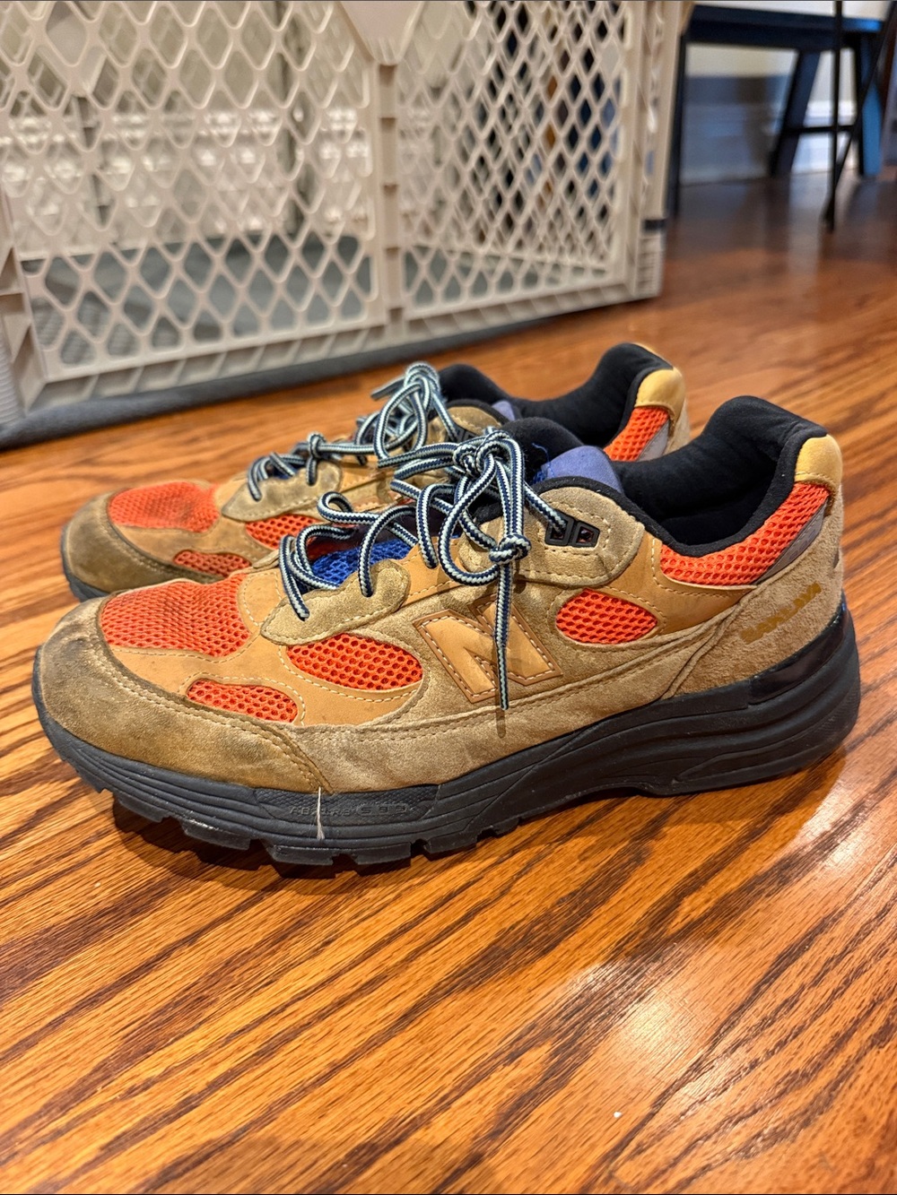 NEW BALANCE X ACTION BRONSONMen's Casual Suede & Mesh Sneakers in Tan and Orange